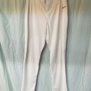 Nike White Athletic baseball Pants with Black Logo